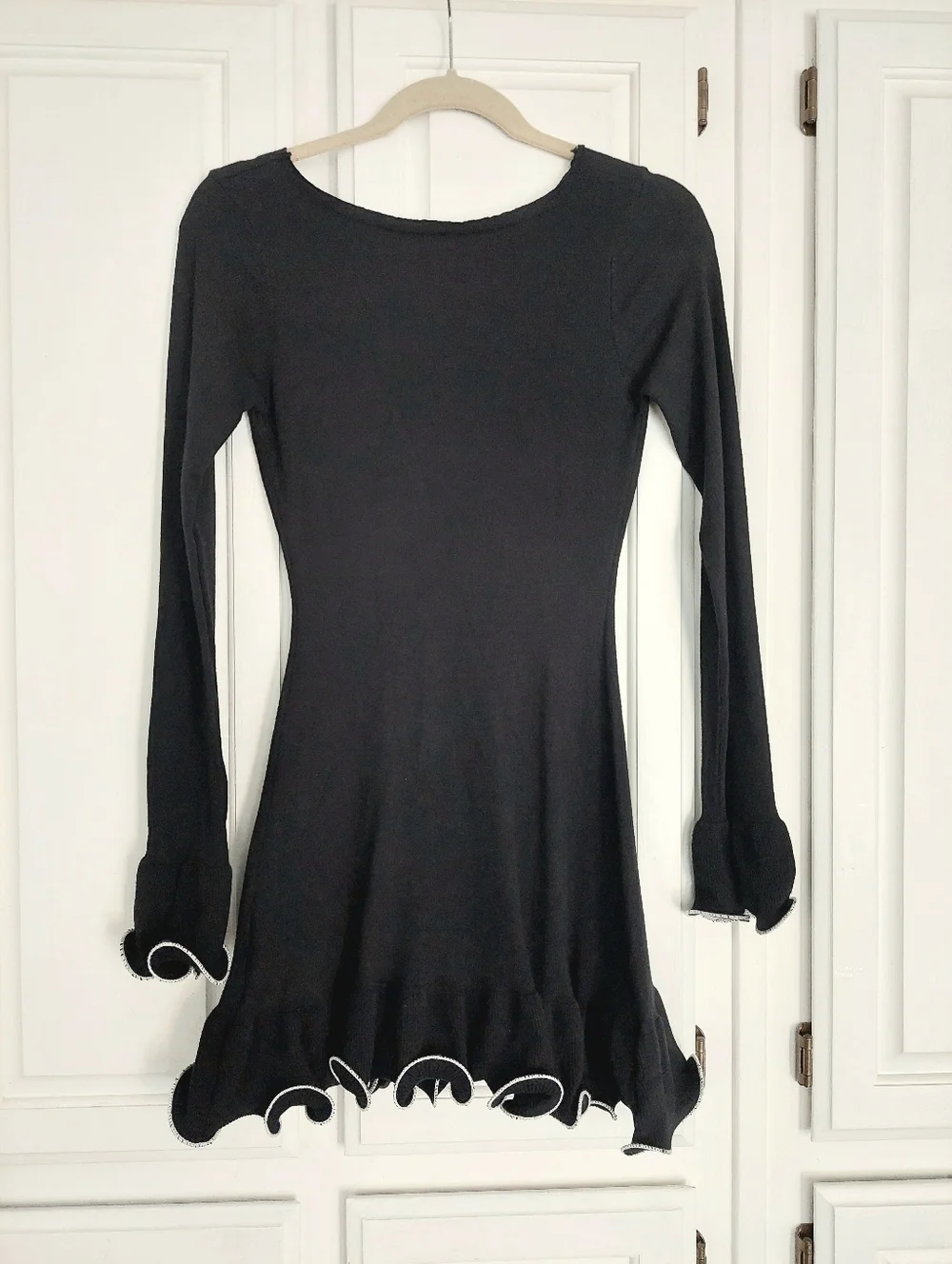 Innovare Denim Anand Asymmetric Wavy Long Sleeve Mini Dress Size S - Picture 3 of 16